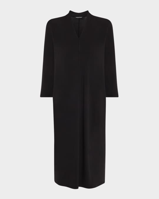 Eileen Fisher 3/4-Sleeve Stretch Jersey Shift Dress | Neiman Marcus