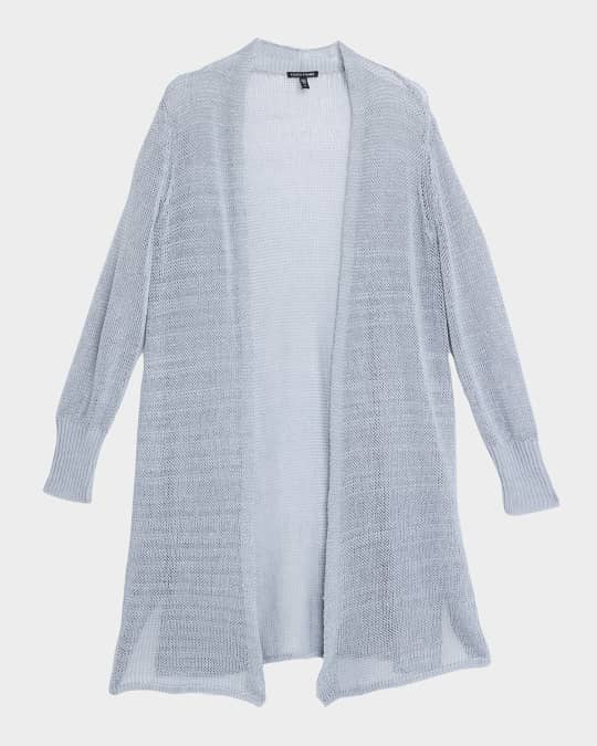 Petite Knit Open-Front Long Cardigan