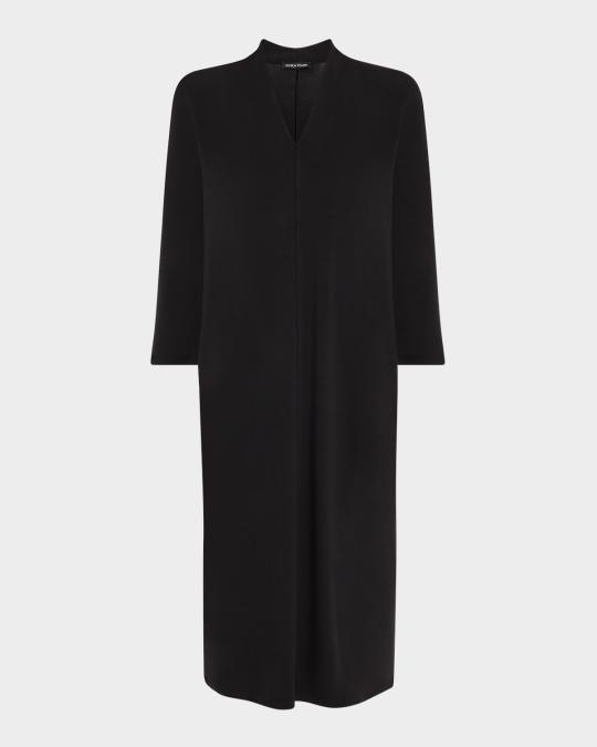 eileen fisher stretch jersey shift dress Eileen Fisher Black Stretch Jersey Long Sleeve Shift Dress M
