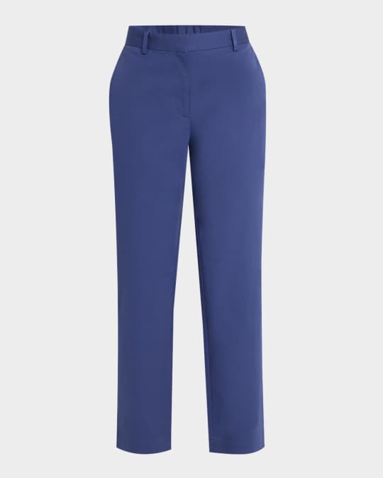 Petite Cropped Stretch Cotton Twill Trousers