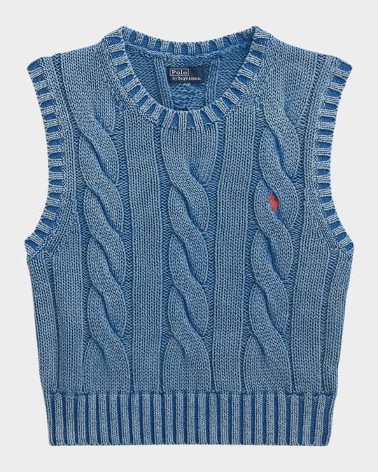 (取寄) ラルフローレン メンズ ケーブルニット コットン セーター ベスト Polo Ralph Lauren men Cable-knit Cotton Sweater Vest Hunter Navy Combo Cotton V-Neck Sweater Vest | V-Neck Sweaters | Ralph Lauren