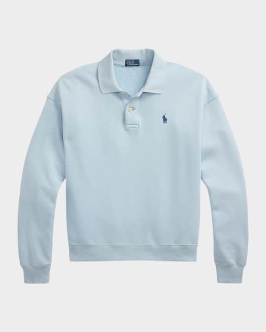 Polo Ralph Lauren Lightweight Fleece Long-Sleeve Polo | Neiman Marcus