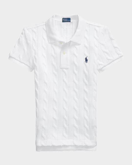 Polo Ralph Lauren Cable-Knit Polo Shirt | Neiman Marcus
