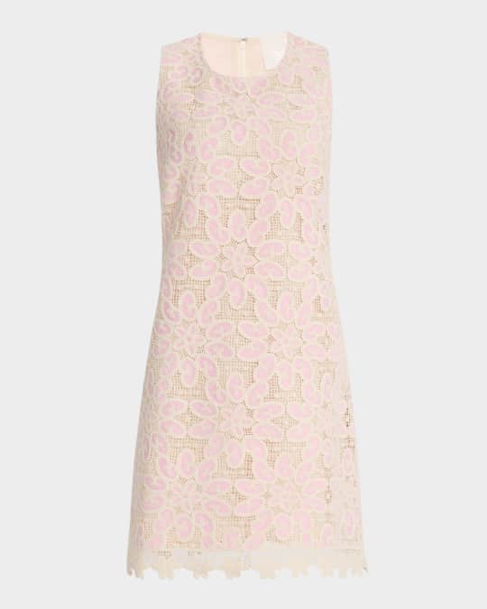 Darcy Sleeveless Floral Crochet Mini Dress