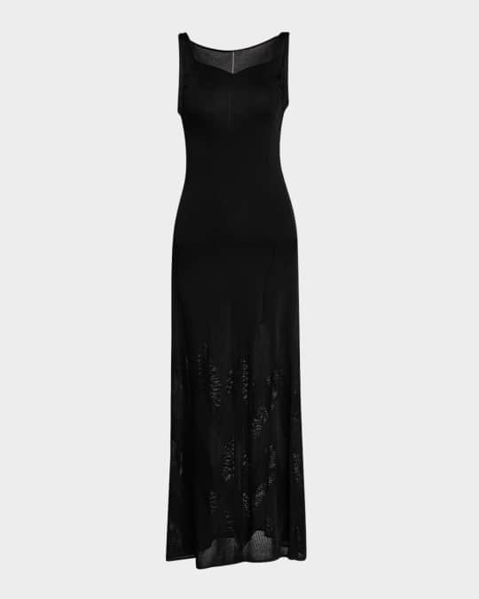 Vanessa Bruno Emeraude Sleeveless Chevron Knit Midi Dress | Neiman Marcus