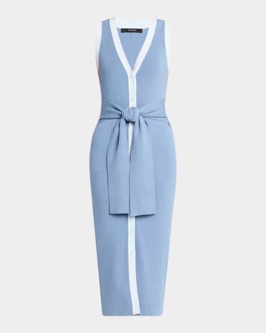 Victoria Sleeveless Button-Front Midi Dress
