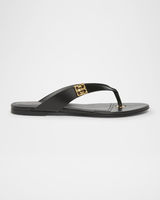 4G Liquid Leather Thong Sandals