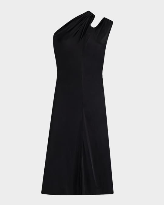 Slash Cutout One-Shoulder Liquid Jersey Cocktail Dress