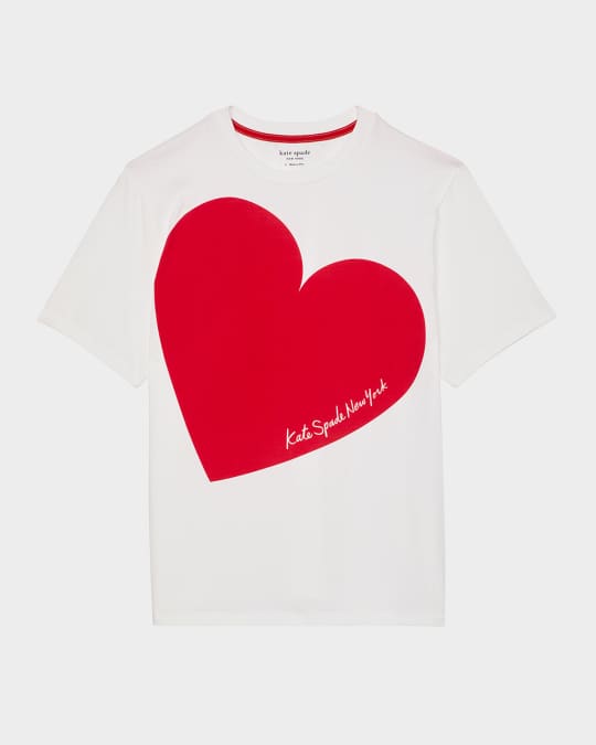 人気定番の spade kate new tee jersey cotton crewneck heart-print york トップス