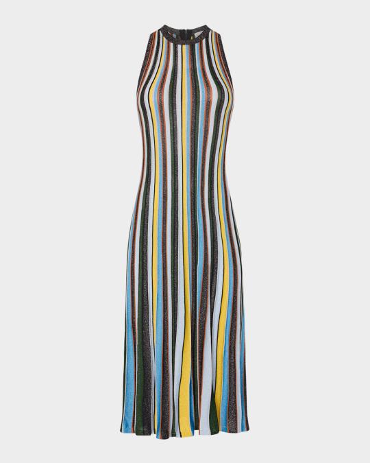 milly striped knit dress Shimmer Midi 12061639-HJ3