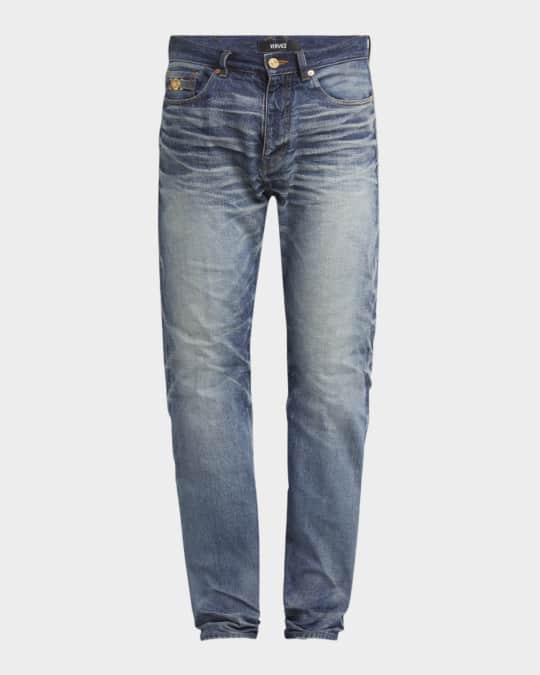 Versace Men's Medusa Stonewashed Jeans | Neiman Marcus