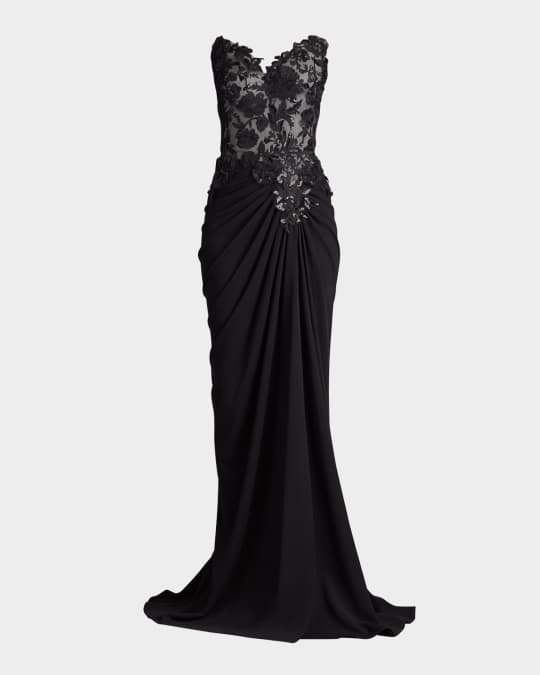 パーティードレス TadashiShoji A-Line Sequin Lace & Crepe Gown Tadashi Shoji Sweetheart Sequin Lace Gown | Neiman Marcus