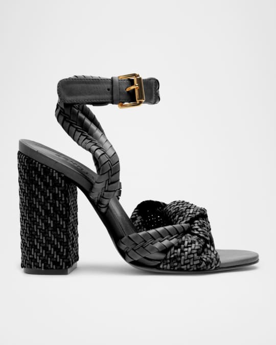 Khari Knotted Leather Ankle-Strap Sandals