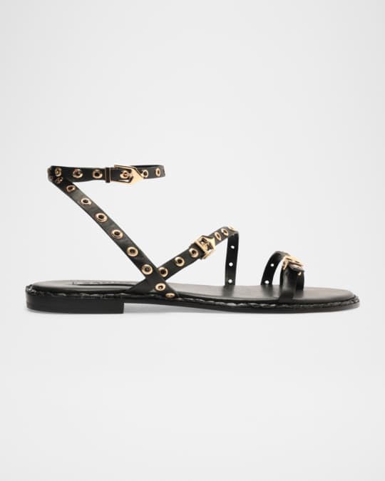 Annette Grommet Buckles Flat Sandals