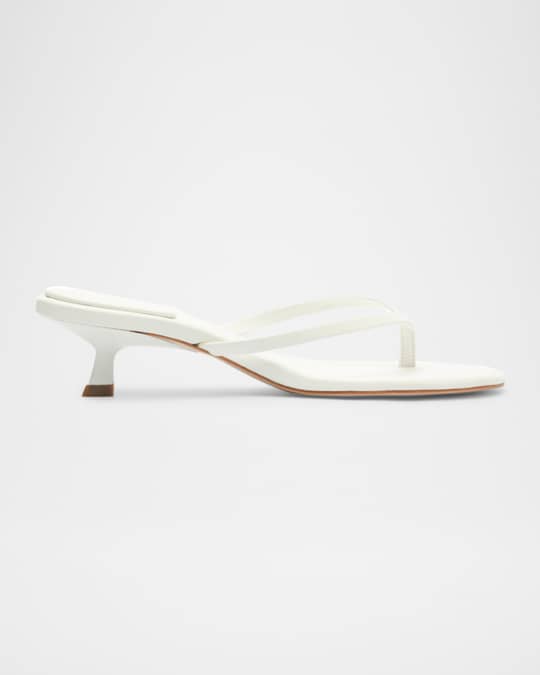 Carolyn Leather Thong Kitten Sandals