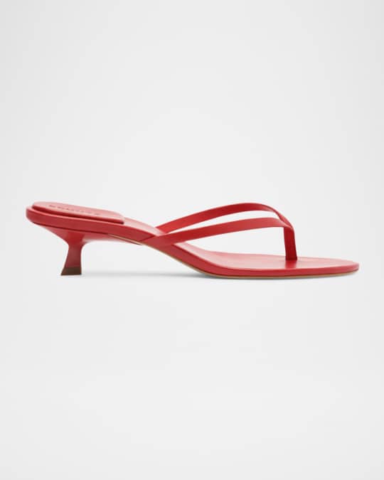Carolyn Leather Thong Kitten Sandals