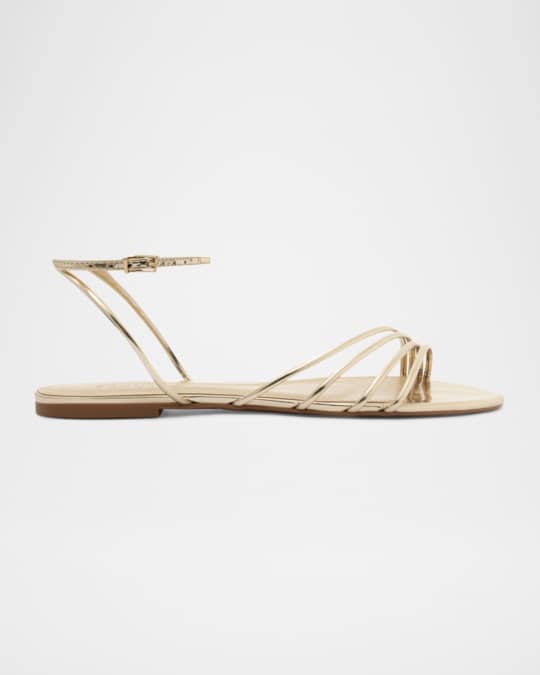 Inez Strappy Metallic Flat Sandals