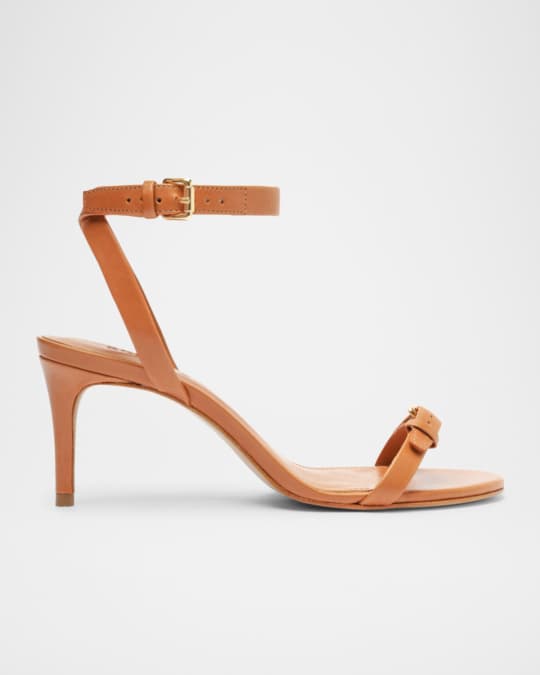 Leather Sandals Schutz Ankle Strap Sandal SCHUTZ Footwear Camel
