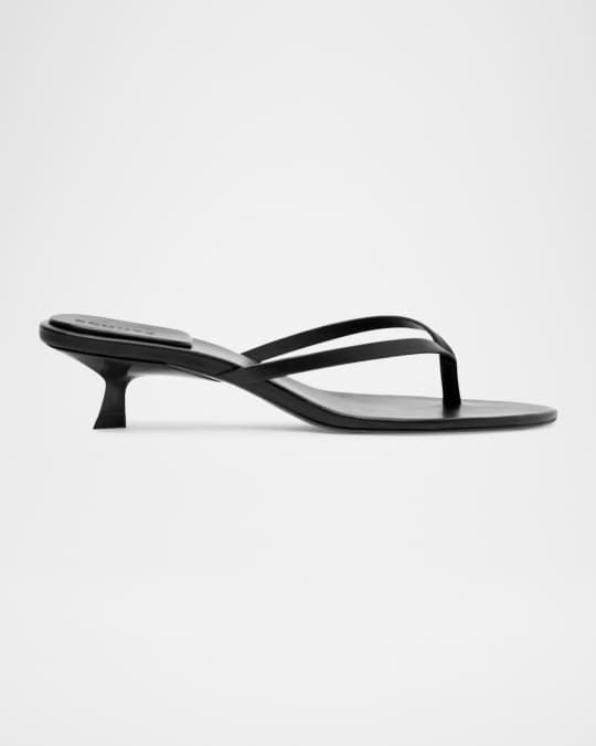 Carolyn Leather Thong Kitten Sandals