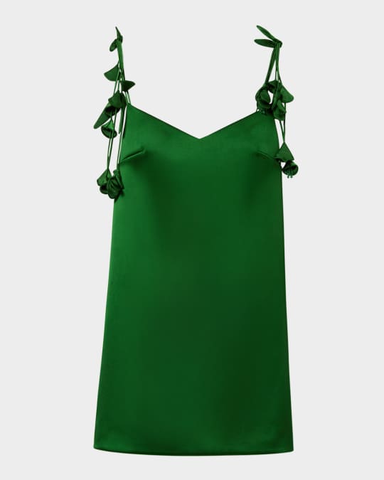 Satin Flower Mini Dress