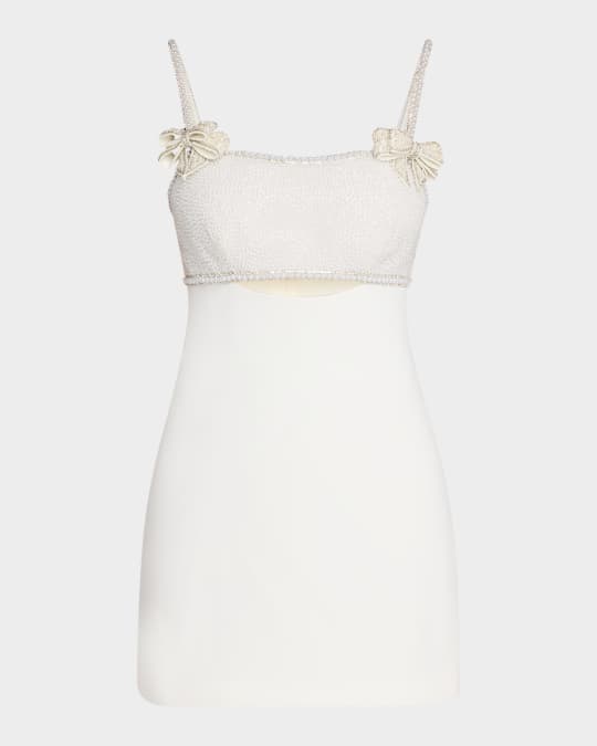 Embellished Bow Mini Dress