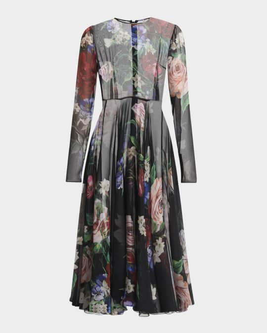Dolce&Gabbana Bouquet Fantichi Sheer Chiffon Midi Dress Neiman Marcus — free download
