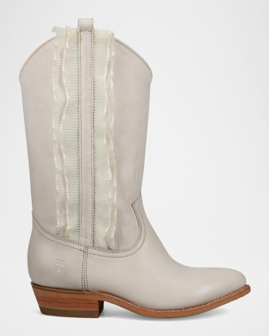 Frye Billy Leather Ruffle Western Boots | Neiman Marcus