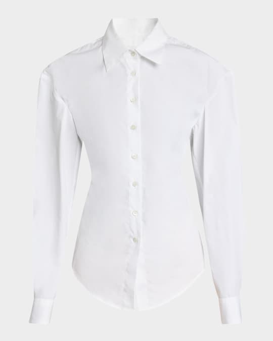 DRIES VAN NOTEN ボタンダウンコットンシャツ ホワイト 46 DRIES VAN NOTEN ボタンダウンコットンシャツ ホワイト 46