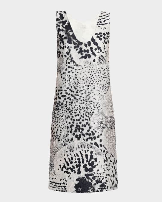 Dries Van Noten Debis Orchid-Print Crinkle Shift Dress