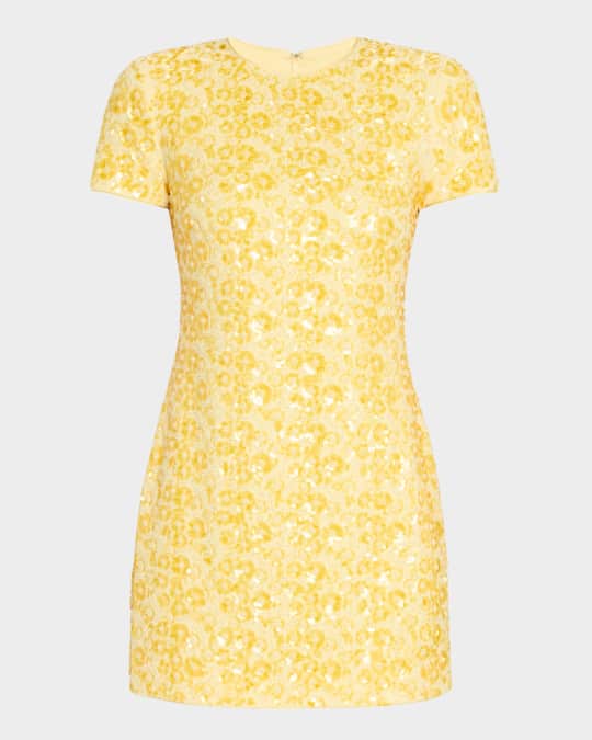 simkhai yellow beaded dress Beaded Light Pink Summer Dress – The Vintage Souk