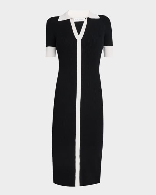 The Myra Contrast Ribbed Midi Sweater Dress