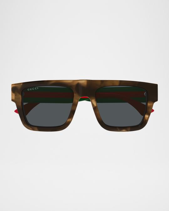 Gucci Men's GG1868SM Acetate Rectangle Sunglasses | Neiman Marcus