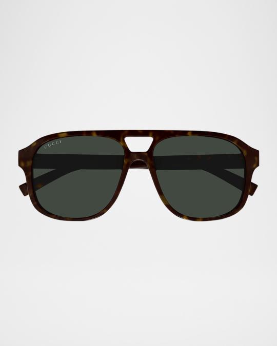 GUCCI tortoiseshell aviator sunglasses GUCCI Tortoiseshell-Acetate Aviator Sunglasses | endource main image 4