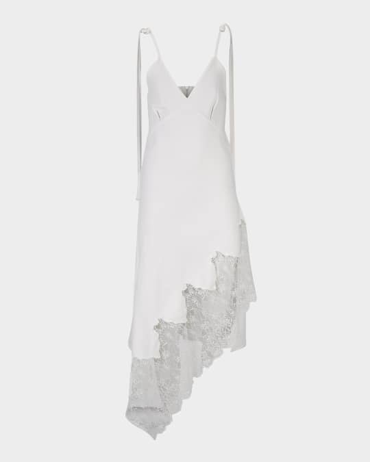 Marques'Almeida Strappy Denim and Lace Midi Dress Neiman Marcus