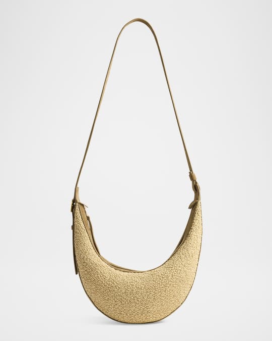 Augustina Small Raffia & Suede Crossbody Bag