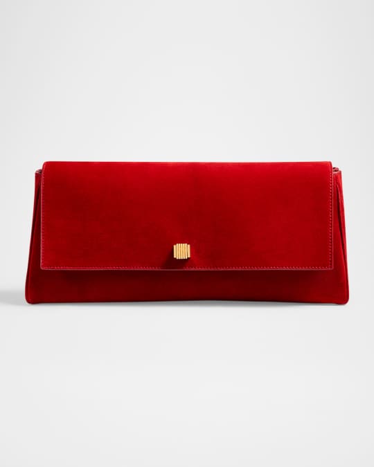 Audrey Flap Suede Clutch Bag