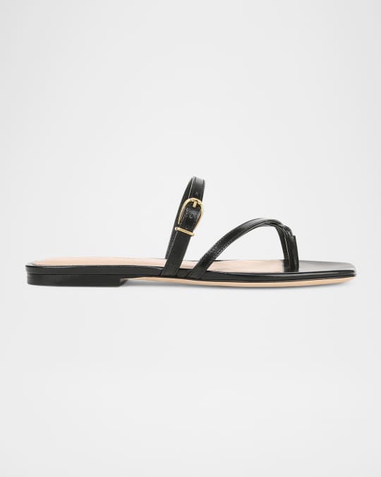 Marthe Crisscross Buckle Flat Slide Sandals