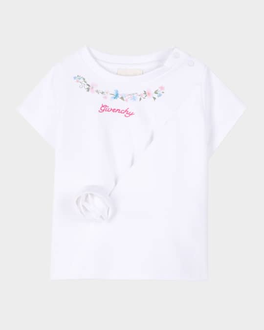 Girl's Floral Embroidered Logo-Print T-Shirt, Size 12M-3
