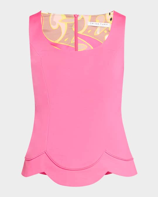 Forehand Scalloped Sleeveless Top