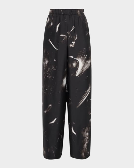 Riverside Wide-Leg Silk Pants