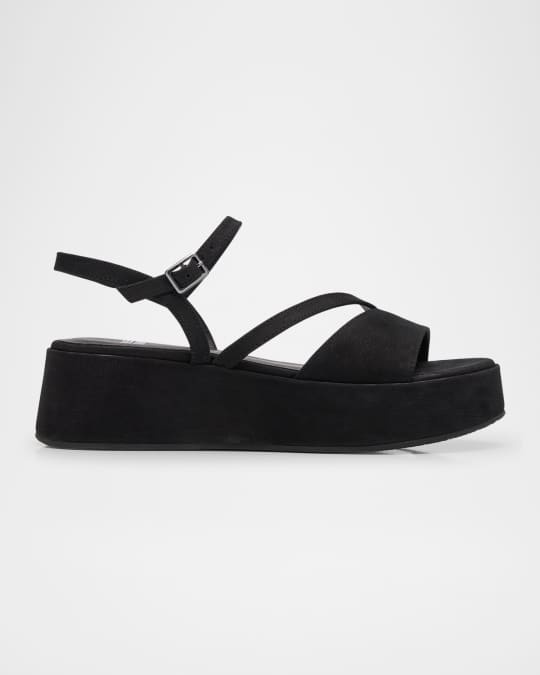 Dae Leather Asymmetrical Flatform Sandals
