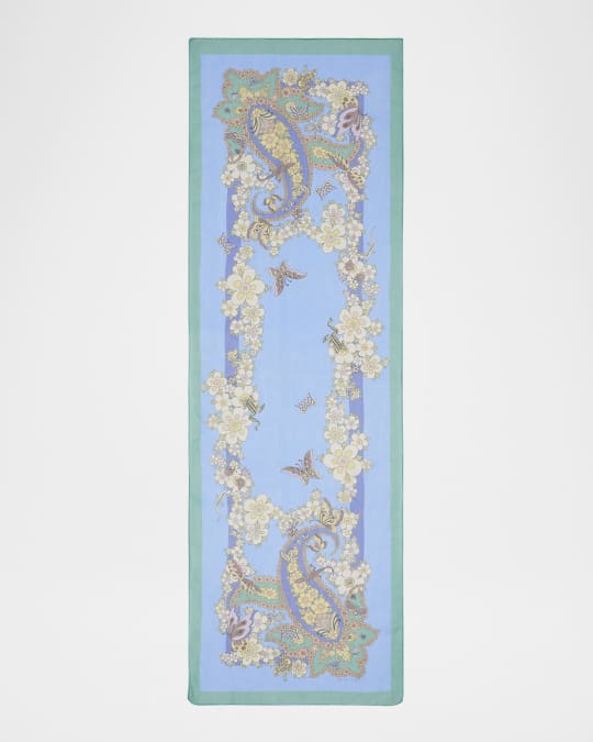 Tosca Paisley-Print Silk Scarf