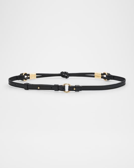 Ivy Knotted Rope Leather Skinny Belt