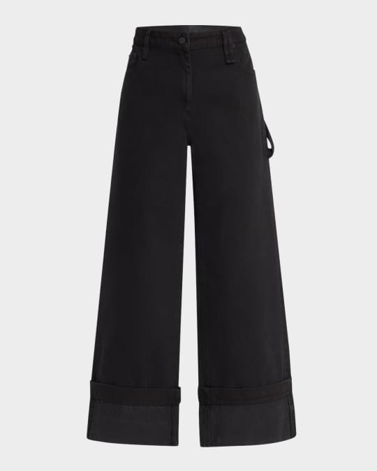 Straight-Leg Cuffed Boyfriend Jeans