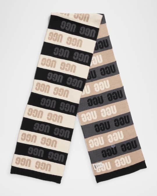 Logo Graphic Striped Scarf