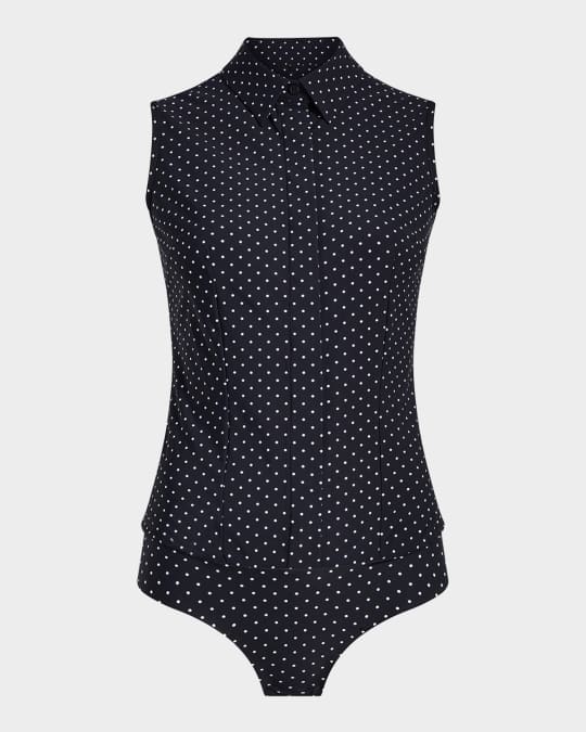 Polka Dot Microfiber Thong Bodysuit