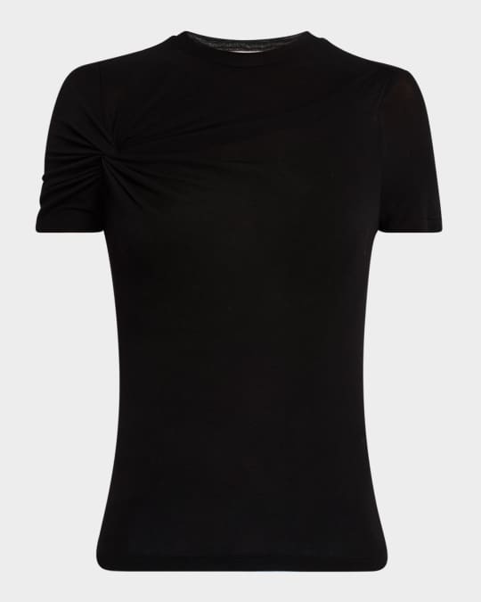 AGOLDE Lissa Gathered Short-Sleeve Tee | Neiman Marcus