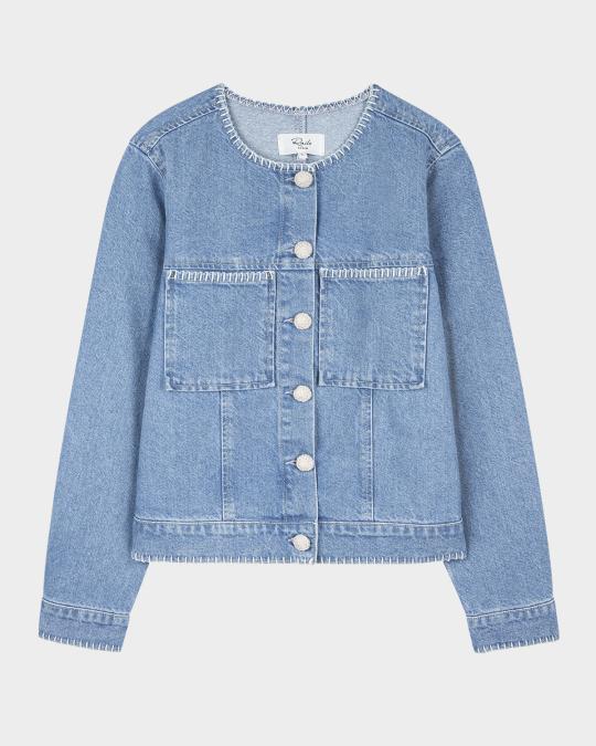 Rails Lido Blanket Stitch Denim Jacket | Neiman Marcus