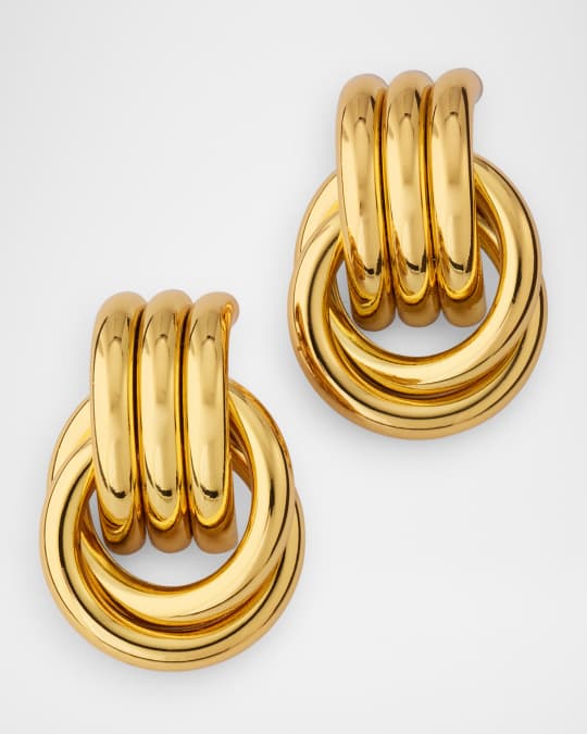 18K Yellow Gold Plated Mini Knot Stud Earrings