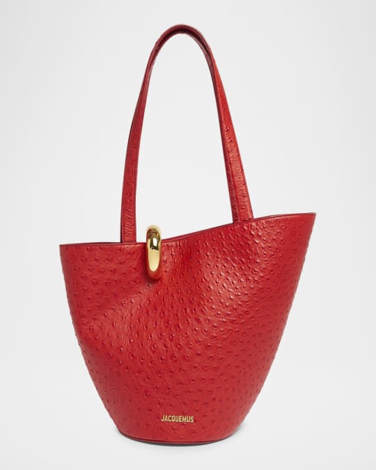 トートバッグ JACQUEMUS Le Bambola Moyen Jacquemus Le Bambola Leather-Trimmed Woven Tote Bag | Saks
